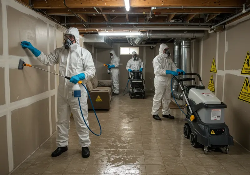 Basement Moisture Removal and Structural Drying process in Westover, WV